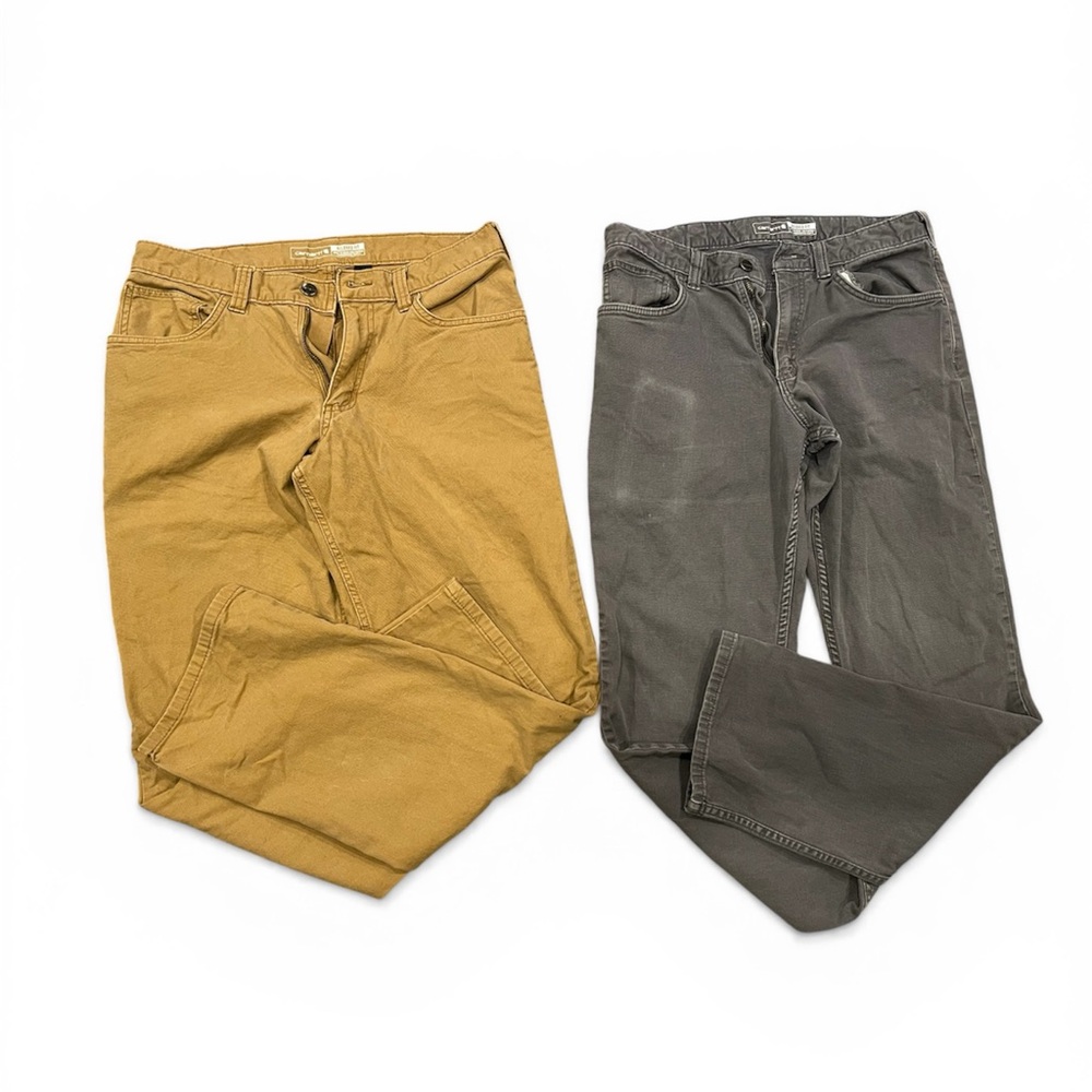 Carhartt Relaxed Fit Work Pants - Tan and grey